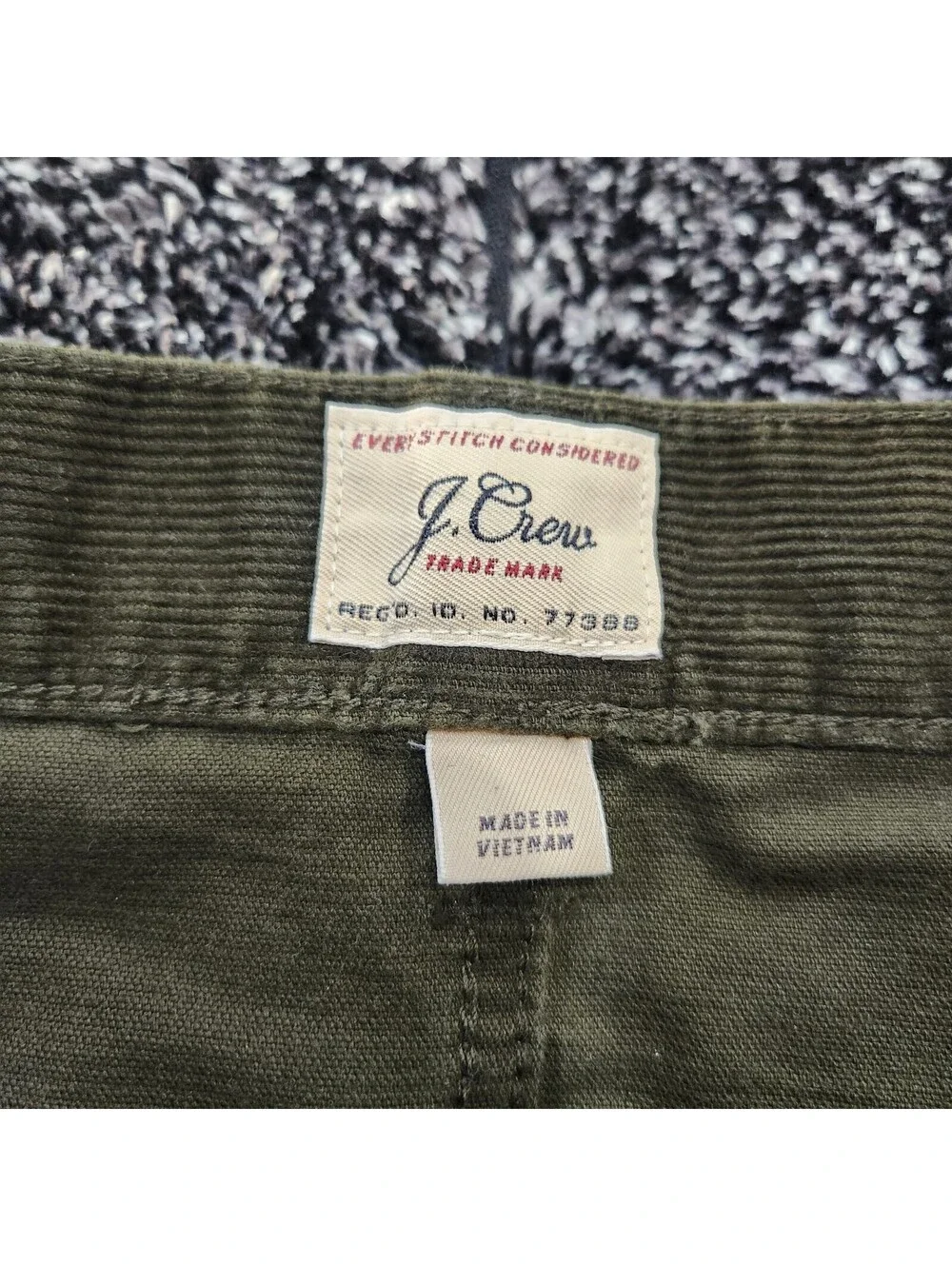 J.Crew 770 Straight Fit Corduroy Pants Men's 31x32 Olive Green Stretch